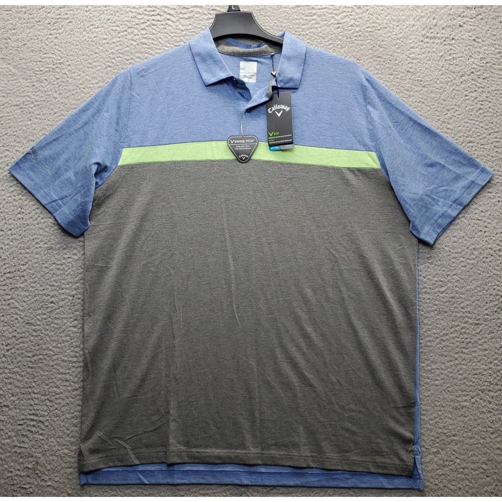 Callaway Golf Polo Shirt Mens XL Multi Colorblock Swing Tech Opti-Dri Stretch